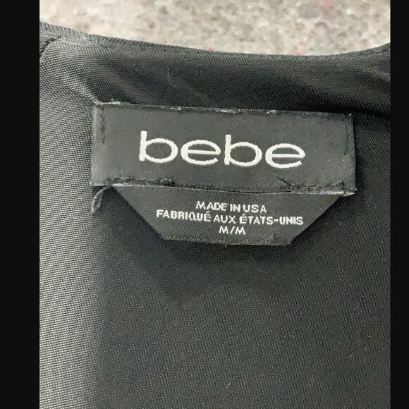 Bebe Black Long Sleeve Bodycon Mini Dress – Size M - Picture 6 of 6